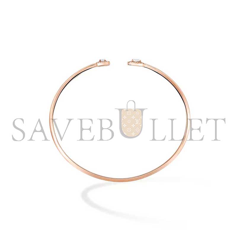 Mes1kaa jonc flex toi & moi my twin 0,15ct x2 bracelet diamant or rose 07222-pg